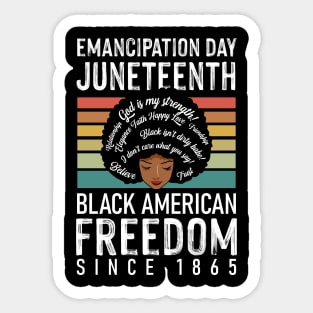 Emancipation Day Juneteenth Black American Freedom 1865 Sticker